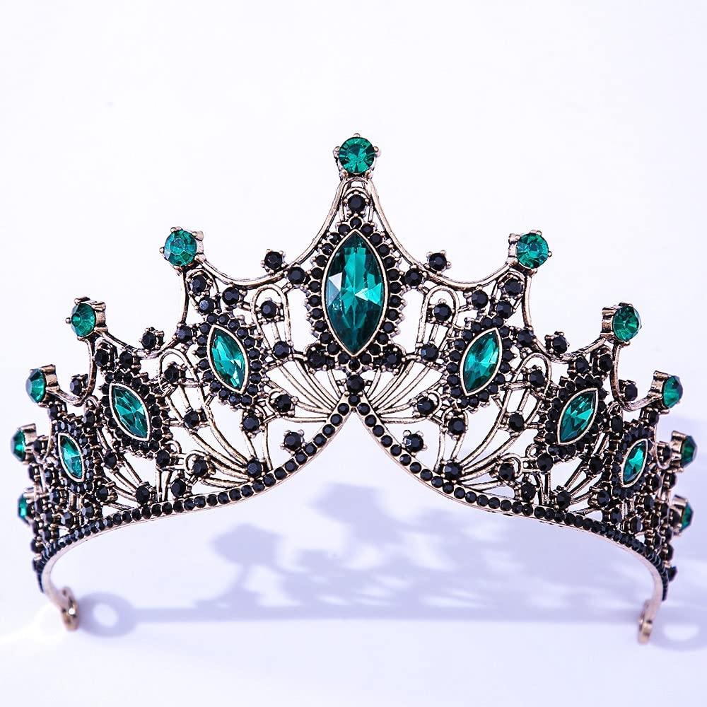 TRU65 TRU65 Black Tiara Crown For Wedding Birthday Party Hair Jewelry Queen Bridal Purple Crystal Crown Hair Accessories (purple black)