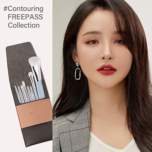 EQUMAL EQUMAL Makeup brush set 8pcs with Soft Synthetic hair, Comfortable handle, Eye shadows Face brush Kit 03, CONTOURING FREEPASS COLLECTION