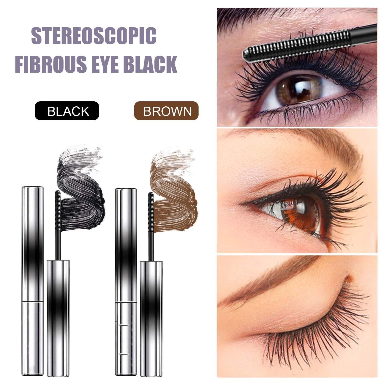 BACIOKIS Iron Wand Mascara,Bristleless Metal Rod Mascara3D Curling Eyelash Iron Mascara (Black+Brown)