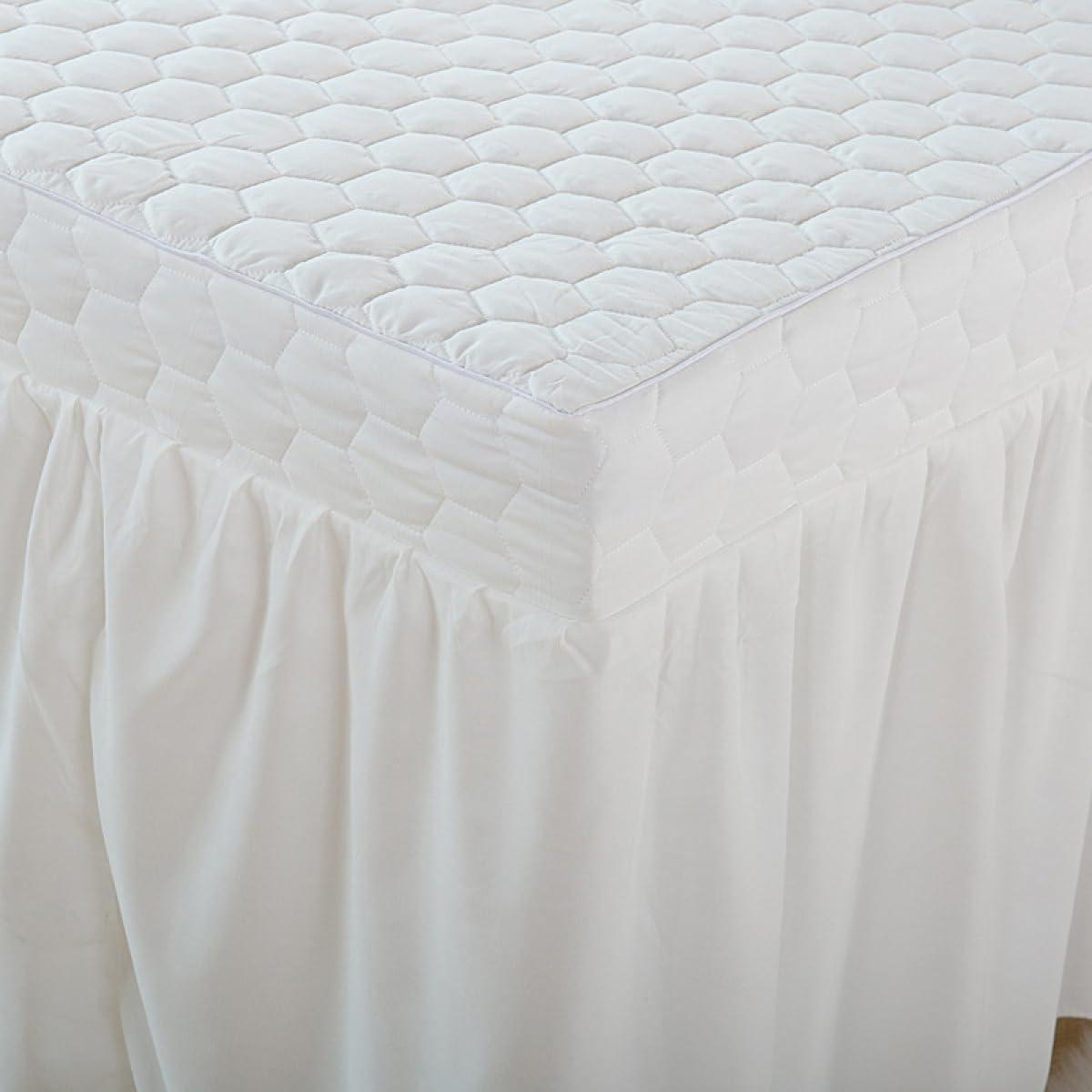 GSGC Massage Table Sheet Sets Beauty Salon Bedding Cover Set 5PCS(Quilt Core+Duvet Cover+bedspread+pillowcase +stool Cover) Solid Colour Clip Cotton Bed Skirt Thick Fumigation Massage Spa Bed Linens Sheets