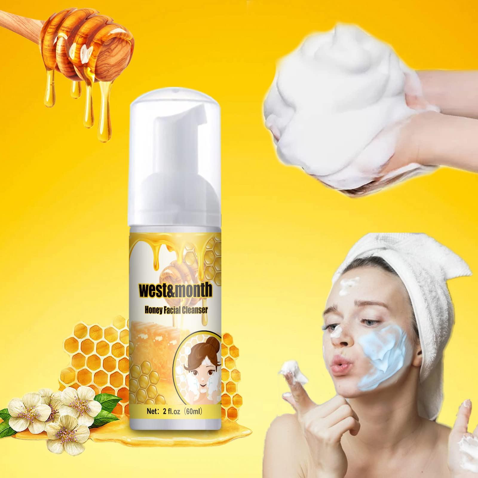 Xiahium Honey Facial Cleanser with Honey, Olive Oil And Vitamin-E, Moisturizing Hypoallergenic Soap-Free Mild Mousse Face Wash 60ml