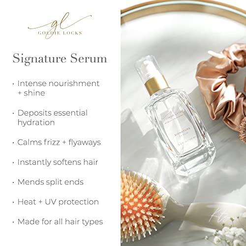 Goldie Locks Goldie Locks Signature Serum, Strengthen and Repair Damaged Hair, Safe for Extensions & Colored Hair, Luxuriously Lightweight, Gives Intense Nourishment and Shine, Protection From Heat & UV Rays