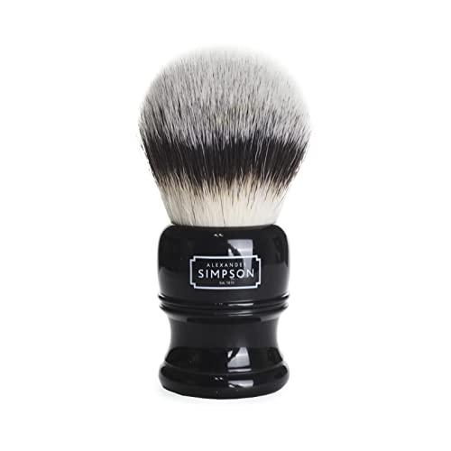 Simpson Shaving Brushes Alexander Simpson Trafalgar Synthetic Shaving Brush - Simpson Shaving Brushes - Faux Ivory Handle (T3 Ebony)