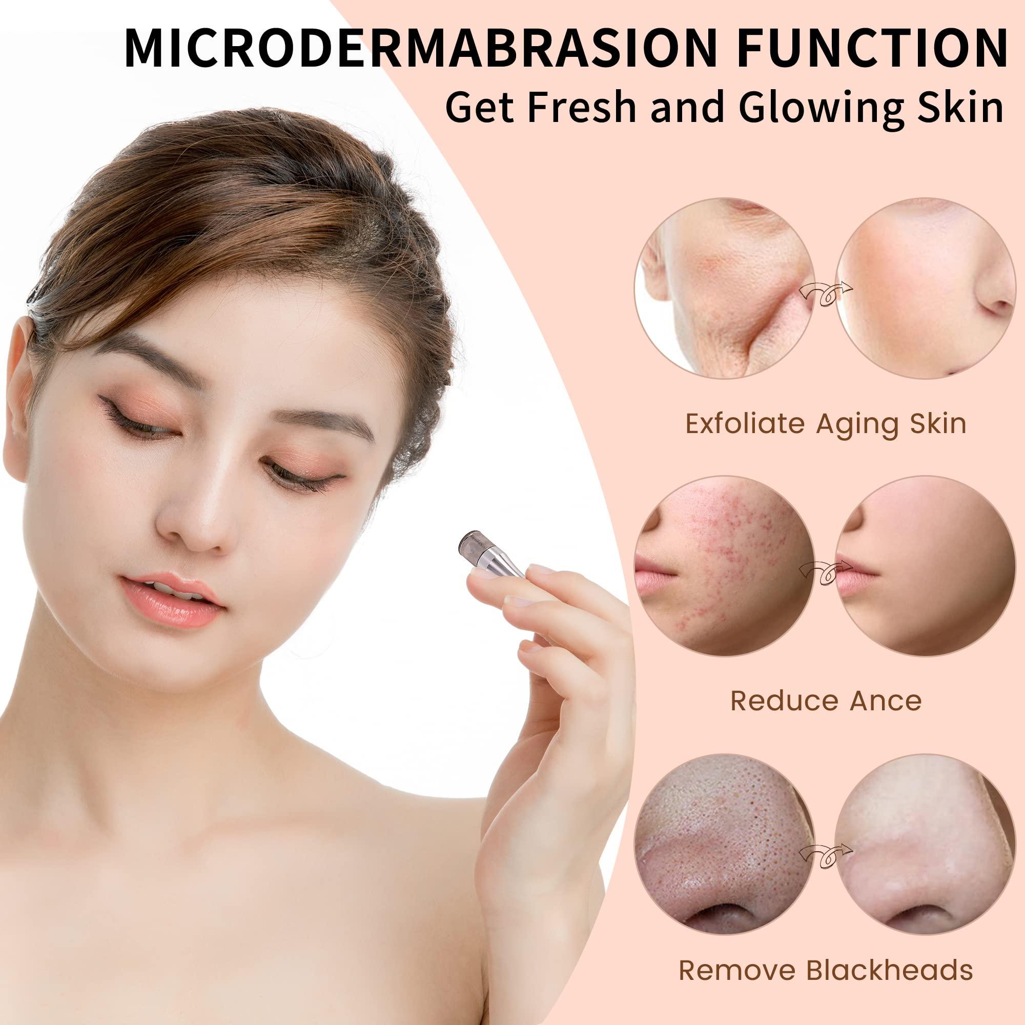 Beauty Star 2 IN 1 Diamond Microdermabrasion Machine, BEAUTY STAR Professional Micro Dermabrasion Machines at Home , Esthetician Supplies Beauty Device for Face Peeling & Cleansing, Suction Power: 0-65cmHg