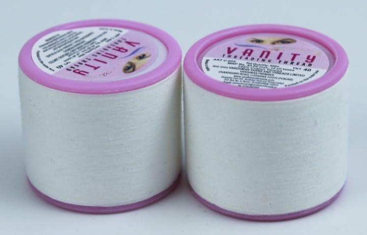ZIBELL Organic Cotton Thread for Eyebrows Threading Thread Eyebrow Facial Hair Upperlips Shaping Hair Removal Thread for Forehead Chin Hair | Thread for Salon Spa Home Green 8 Spools x 300m by Zibell (White)