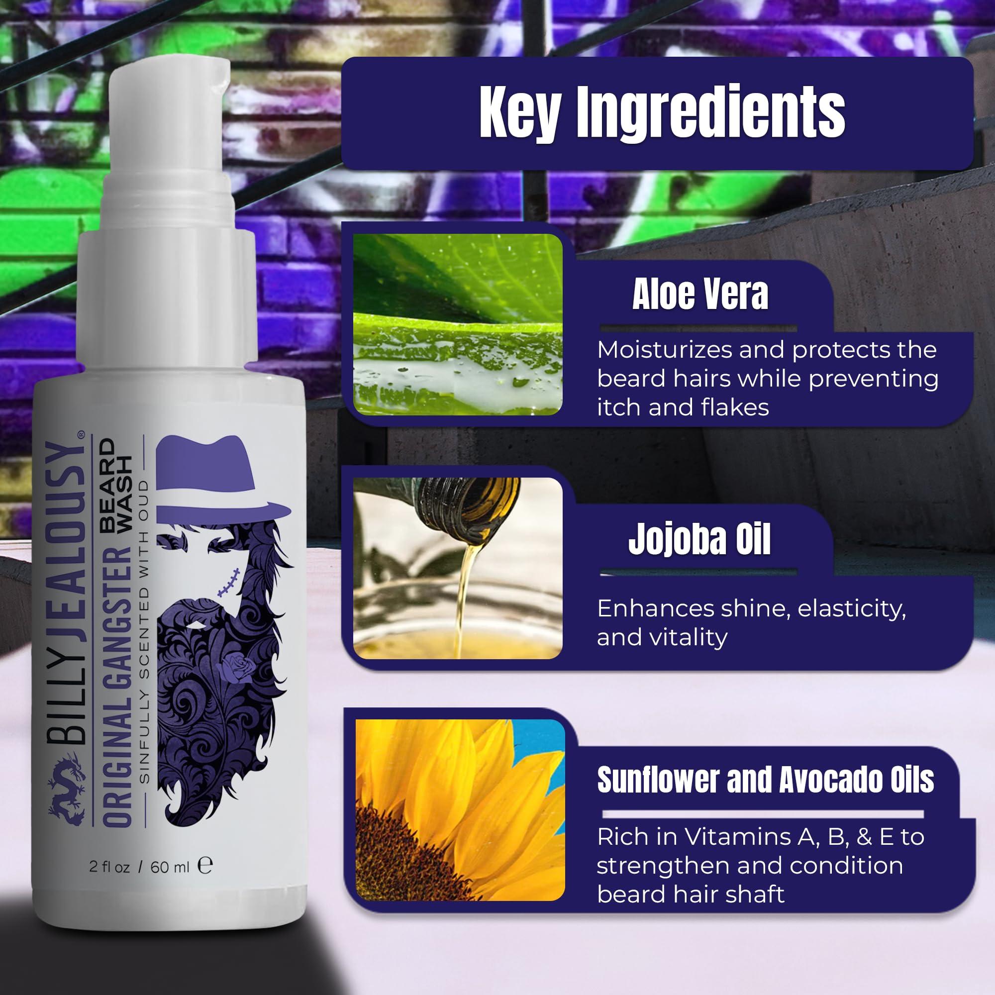 Billy Jealousy Billy Jealousy Beard Oil for Men, Weightless, Low Shine, and Hydrating Beard Moisturizer for Softer Hair, Helps Prevent Itching and Flakes, Original Gangster, 2 Fl Oz