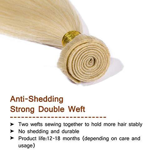 Msthoo Msthoo 613 Brazilian Virgin Hair Bundles Blonde Silky Straight Human Hair Extensions Replacement Bundle for Women 8 inches