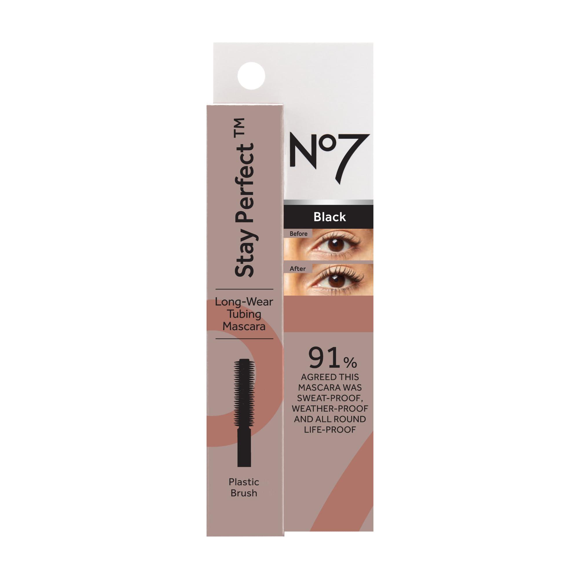 No7 No7 Stay Perfect Mascara - Smudge-Free Mascara with Straight Brush Applicator for Long-Lasting Volume Up to 24 Hours - Rain-Proof, Tear-Proof Mascara (7ml)