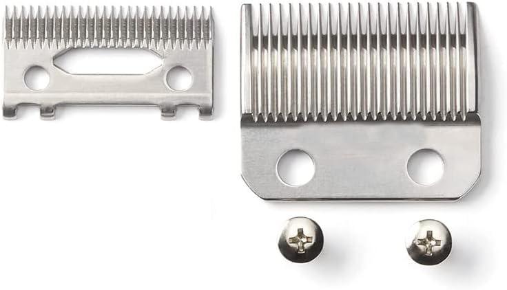 MuMiY Replacement Taper Clipper Blades for BaBylissPRO FX870 / FXF880 / FX810 / FX825 / FX673N / FX870 / FX802G Hair Trimmer Clipper Blades Ultra Precise DLC Most 2-hole Systems Cutter Head Parts (Silvery)