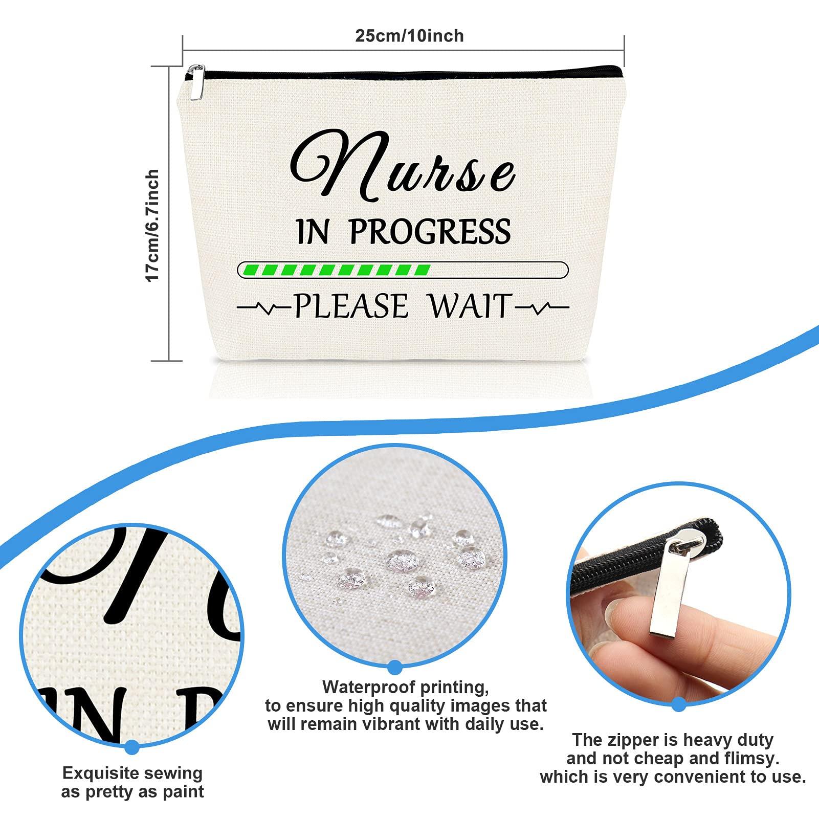 Mikela Nurse Makeup Bag Nurses Gifts Nurse Appreciation Gift RN Nurse Birthday Gift Cosmetic Bag Travel Pouch Graduation Nurses Day Gift for Nursing School Student Women Sister Nurse Practitioner Gift