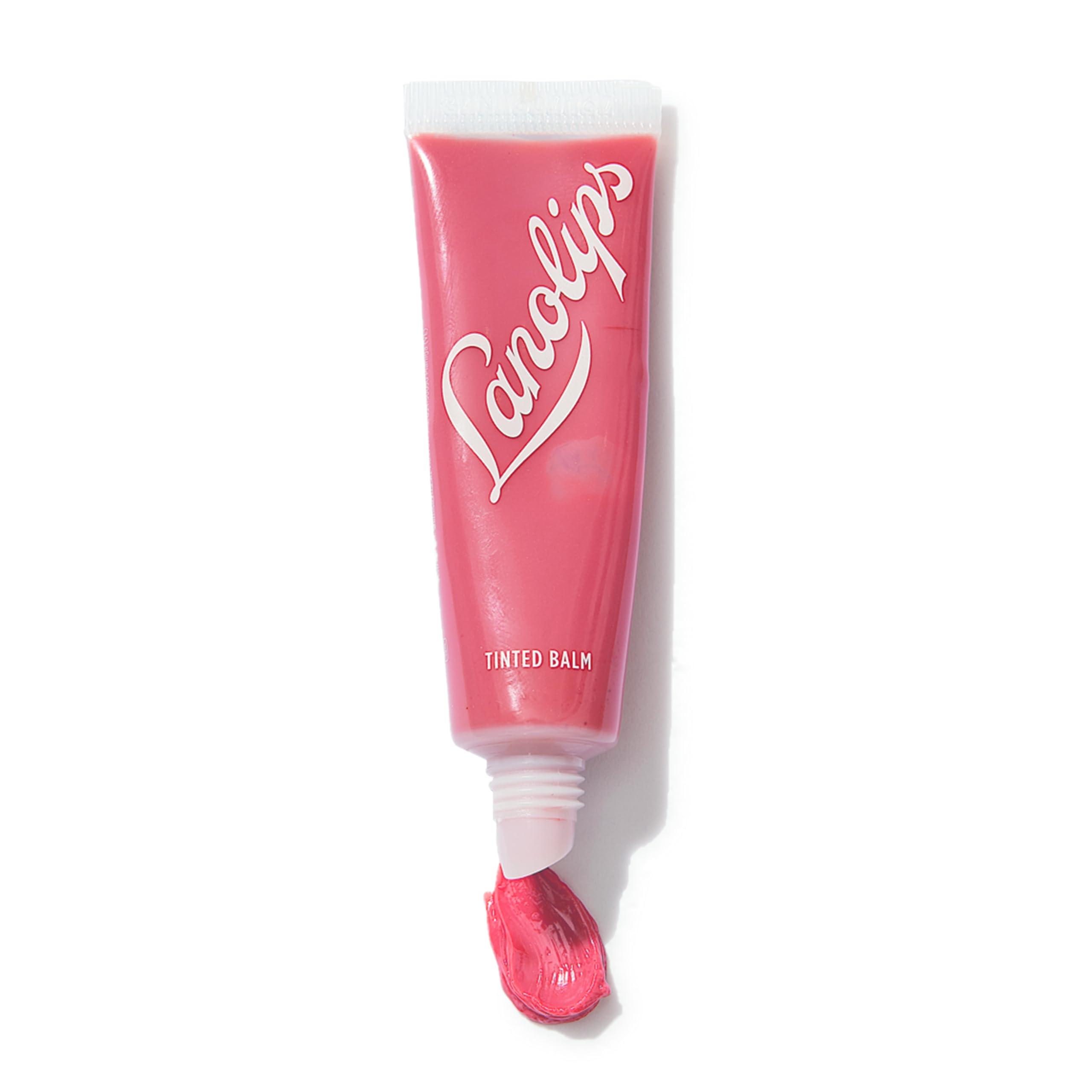 Lanolips Lanolips Tinted Lip Balm - Enriched with Lanolin Oil for Shine & Hydration - Hydrating Tinted Lip Gloss Tube - Rhubarb (12.5g / 0.44oz)
