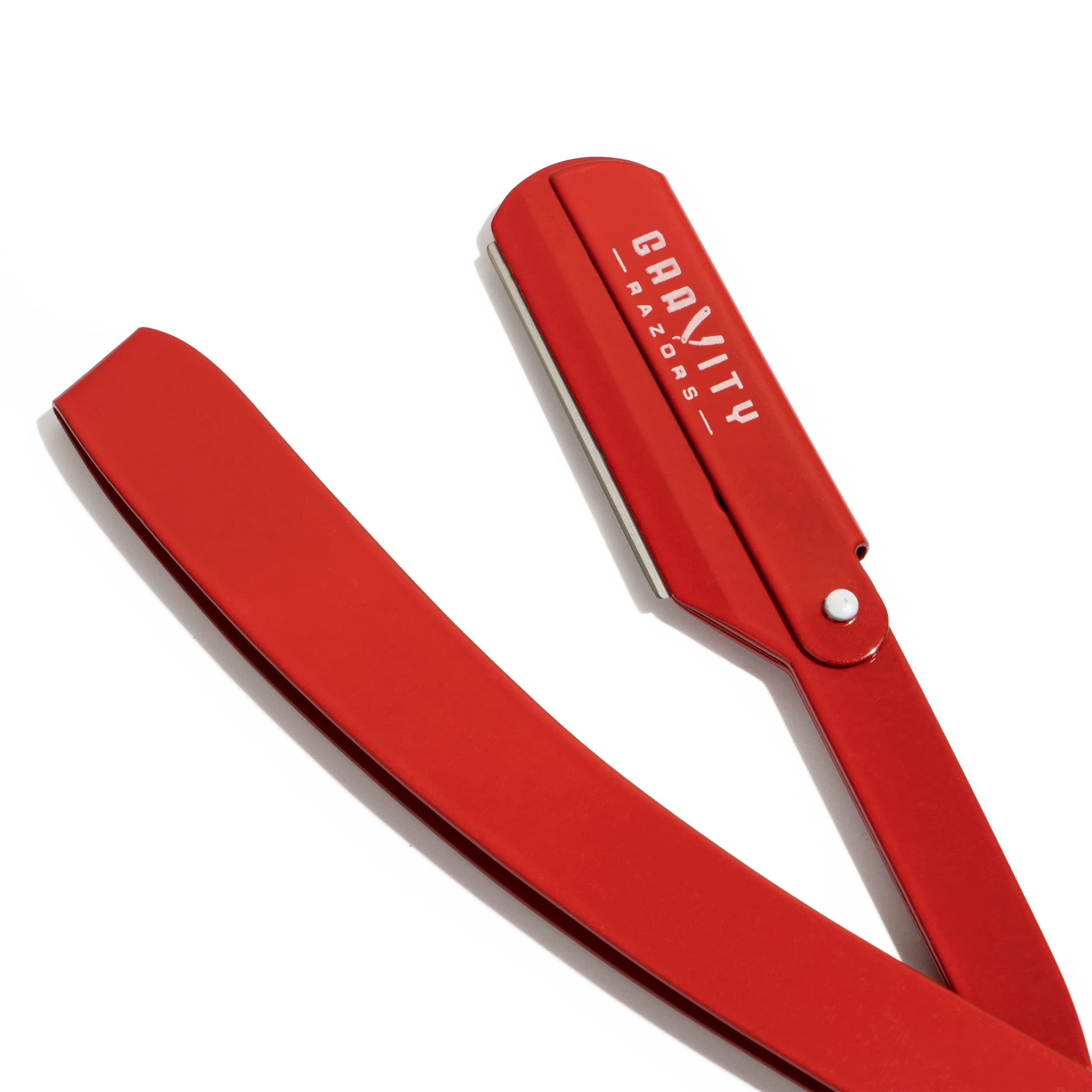 GRAVITY RAZORS Professional Straight Razor Bundle - Stainless Steel Straight Razor Kit with 20 Gravity Premium Blades (Apollo13, Old Testament)