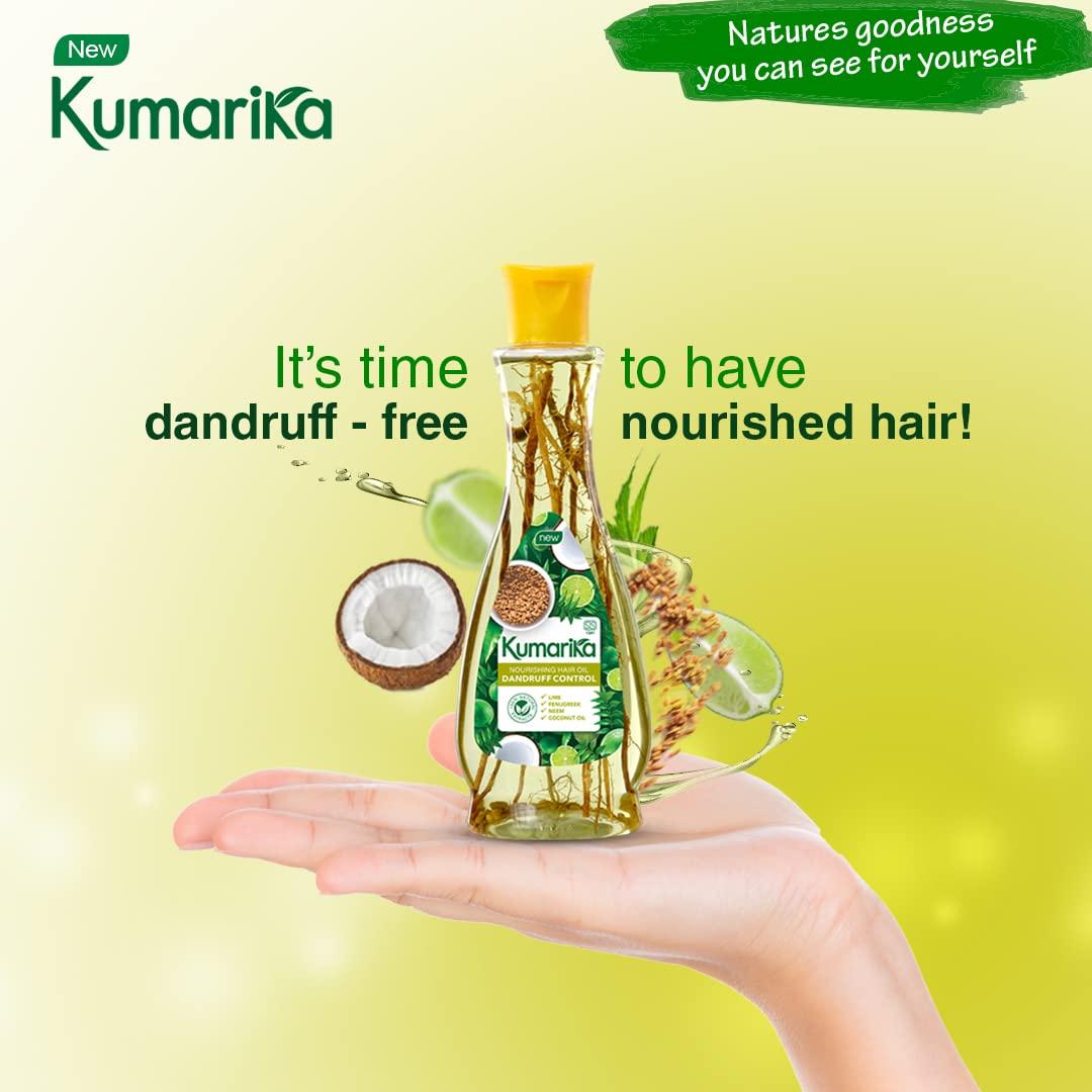 Kumarika Kumarika Nourishing Hair Oil Dandruff Control - For Anti dandruff scalp treatment hair oil for dry damaged hair. 100% Natural extracts, for dry itchy scalp with dandruff, 7 oz