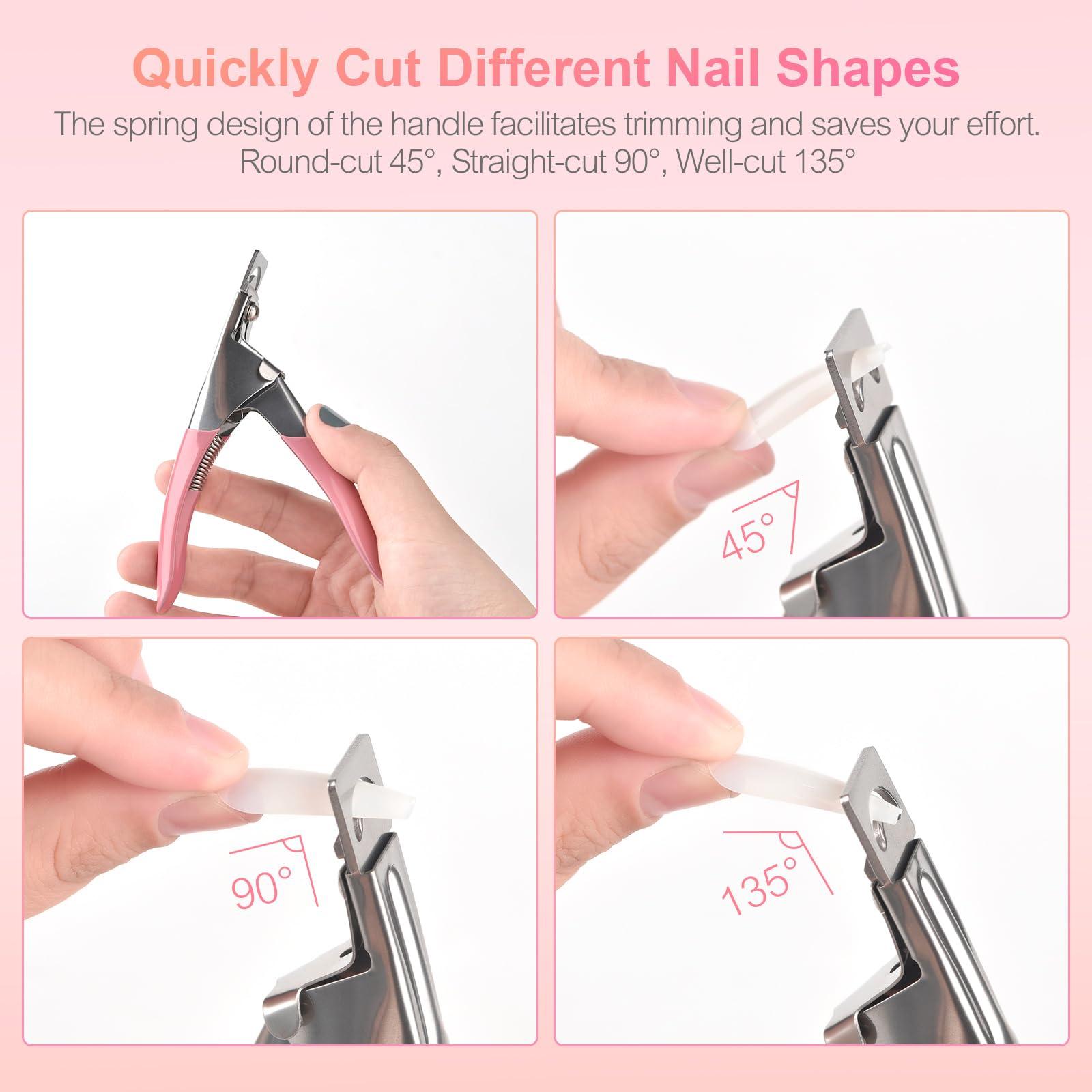 siyuwuro siyuwuro 4 in 1 Acrylic Nail Clippers Kit False Nail Clippers Cuticle Trimmer Pro Stainless Steel Nail Clippers for Acrylic Nail Tips Cuticle Removal Pusher Dead Skin Clippers for Manicure Pedicure