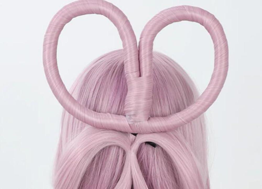 TEDPRBGE TEDPRBGE Game Cosplay Wig Pink Hair Wig Long Straight Wig with Bangs Halloween Costume Accessories for Women 39 inches