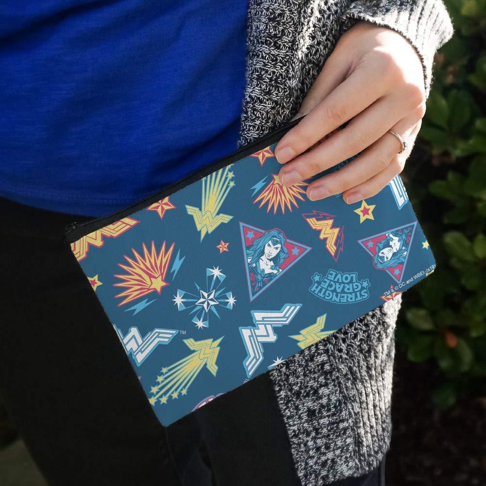 GRAPHICS & MORE Wonder Woman Movie Sticker Pattern Makeup Cosmetic Bag Organizer Pouch