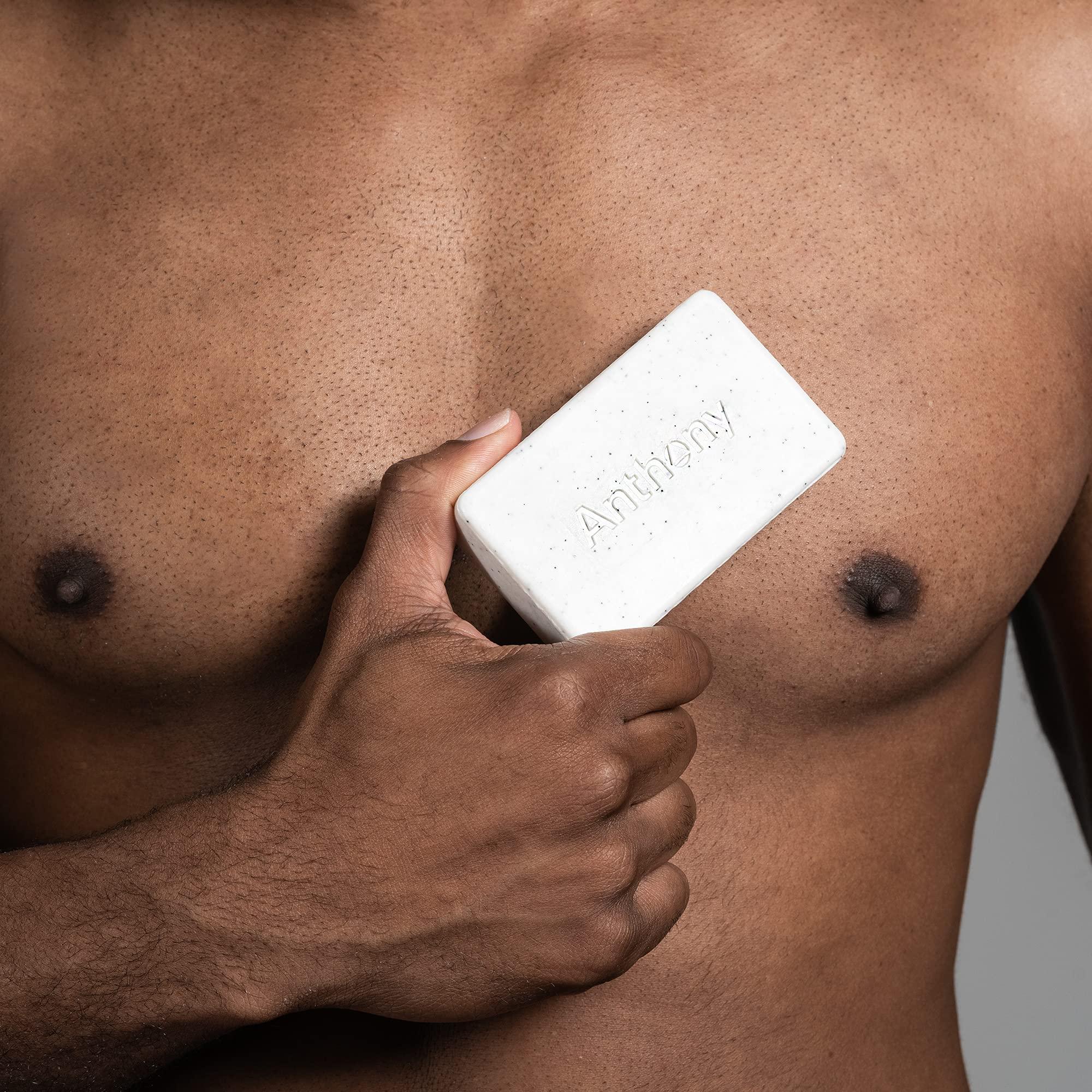 Anthony Anthony Men\'s Exfoliating Soap Bar, Grapefruit Scent, 5 Oz - Infused with Cucumber Extract, Jojoba, Shea Butter, Squalane & Coconut Oils for Moisturizing, Exfoliating & Refreshing Body Skin