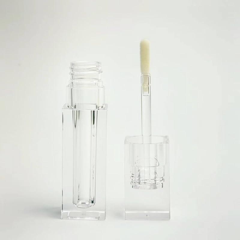 Generic 50pcs Square Transparent Clear 4.5ML Empty Lip Gloss Tubes PETG Lipgloss Bottles Containers Cosmetics Packaging Wholesale Customized Logo