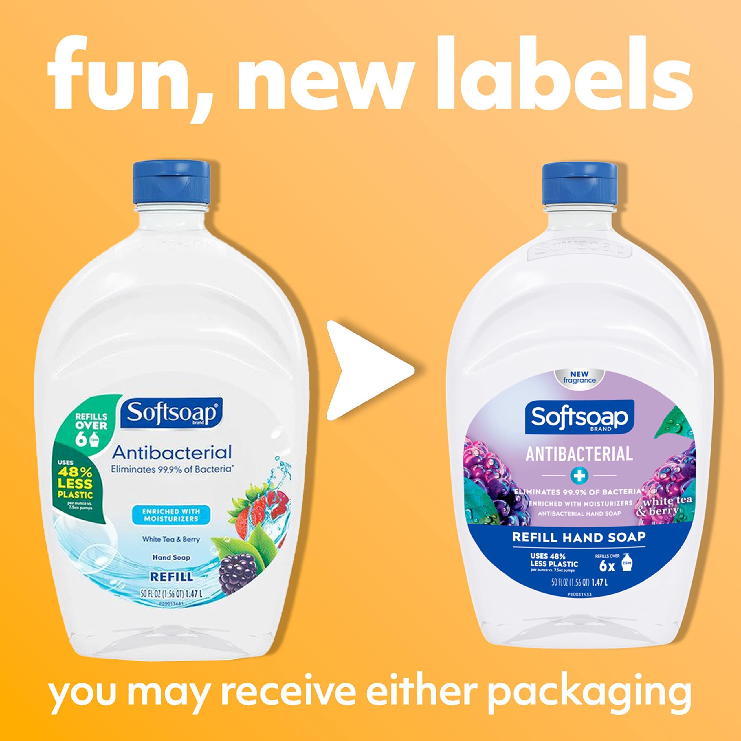 Softsoap Softsoap Antibacterial Liquid Hand Soap Refill, White Tea & Berry Scented Hand Soap, 50 Ounce (Pack of 2)