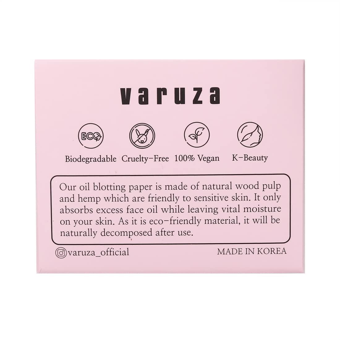 varuza [400 Counts + Mirror Case] Green Tea Natural Oil Blotting Sheets for Face with Mirror Case and Refills