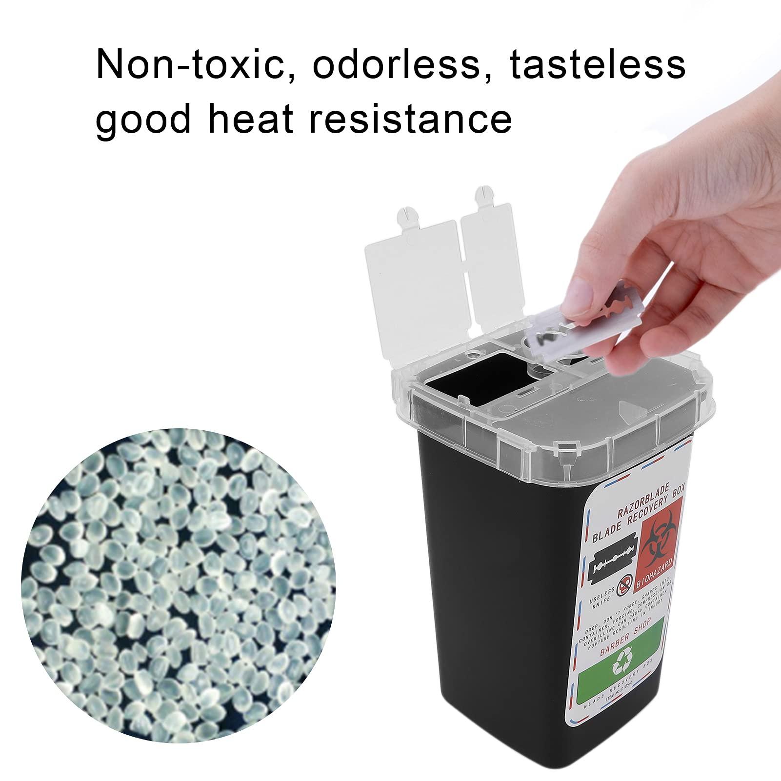 Dioche Disposal Containers Disposal Blade Container Barbershop Hair Salon Shaving Knife Blade Disposal Collect Box Approved for Home and Professional use(Black)