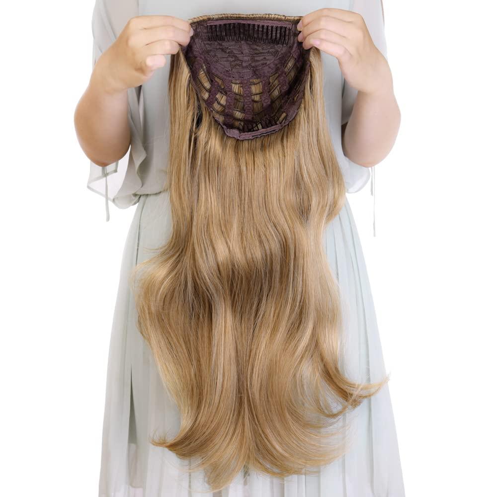 Kori Koli Kori Koli 24\" Long Wavy Clip in Half Head Tied Wig Premium Japanese Synthetic fibers Hair Extensions For Women 210g 2#