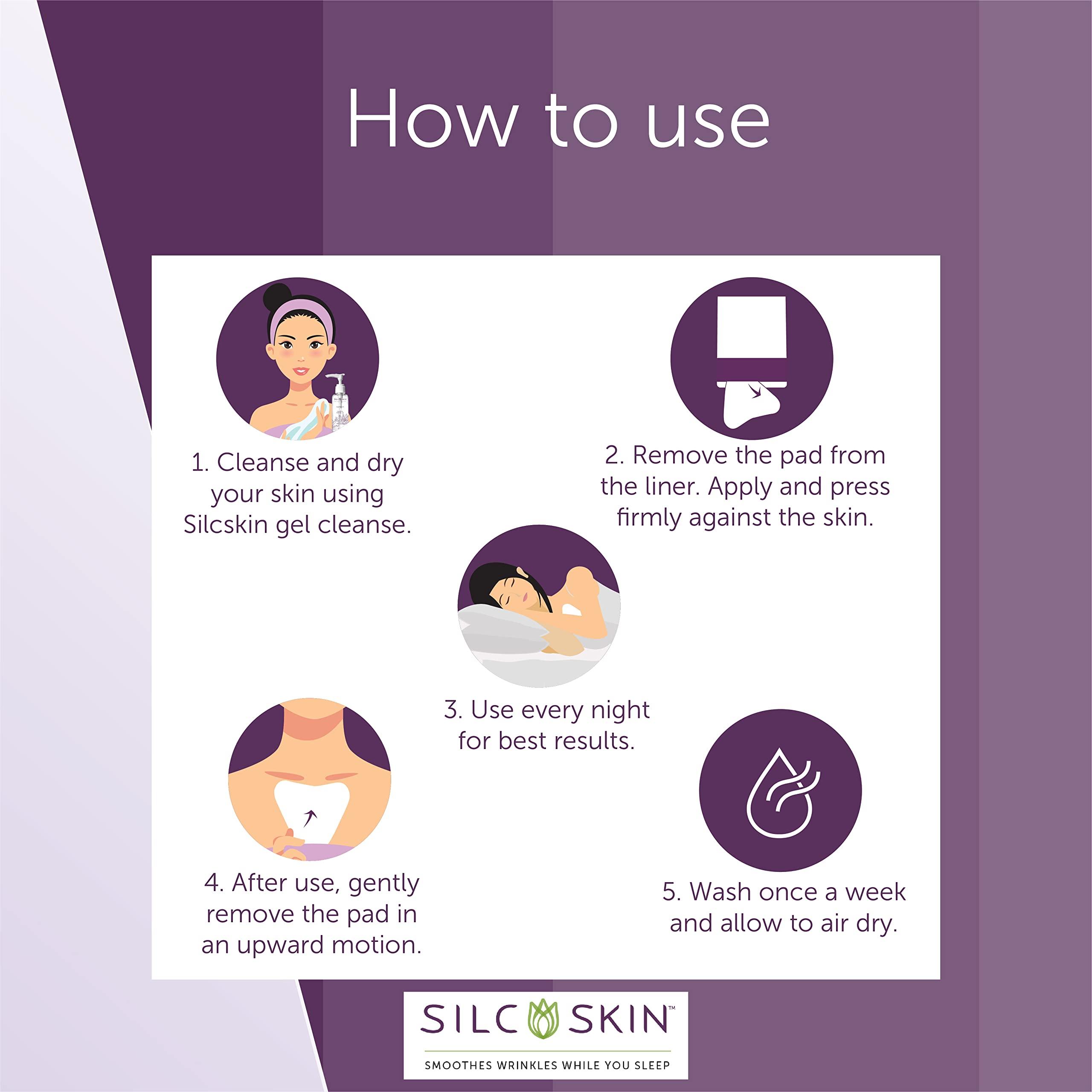 Silc Skin Silc Skin Decollette Pad - Medical-Grade Chest Wrinkle Pads, Smoothing Anti Wrinkle Chest Pads, Reusable Silicone Chest Wrinkle Patches, 60 Day Supply