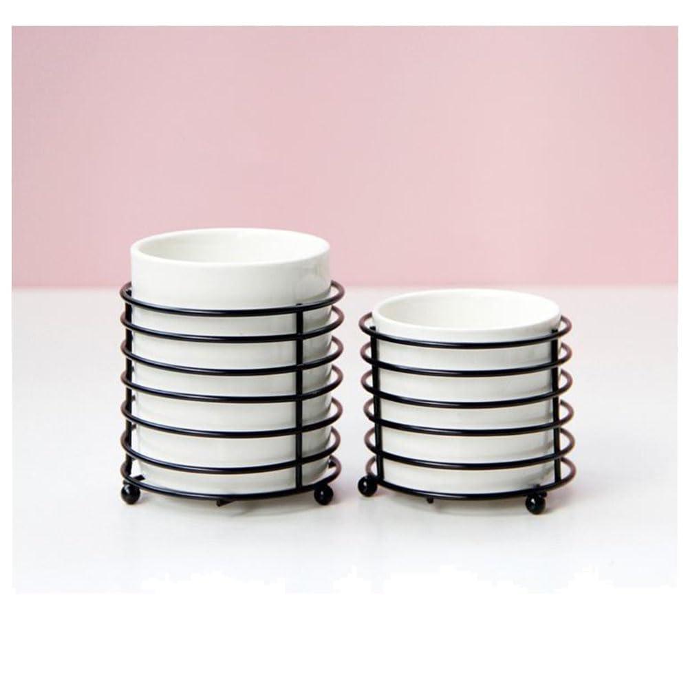 Alipher Alipher Makeup Brush Holder Ceramic Cosmetic Brush Organizer Portable Makeup Brush Cup Desktop Jewelry Storage Bottle For Office Bathroom (8.7 * 9.8CM, Black)