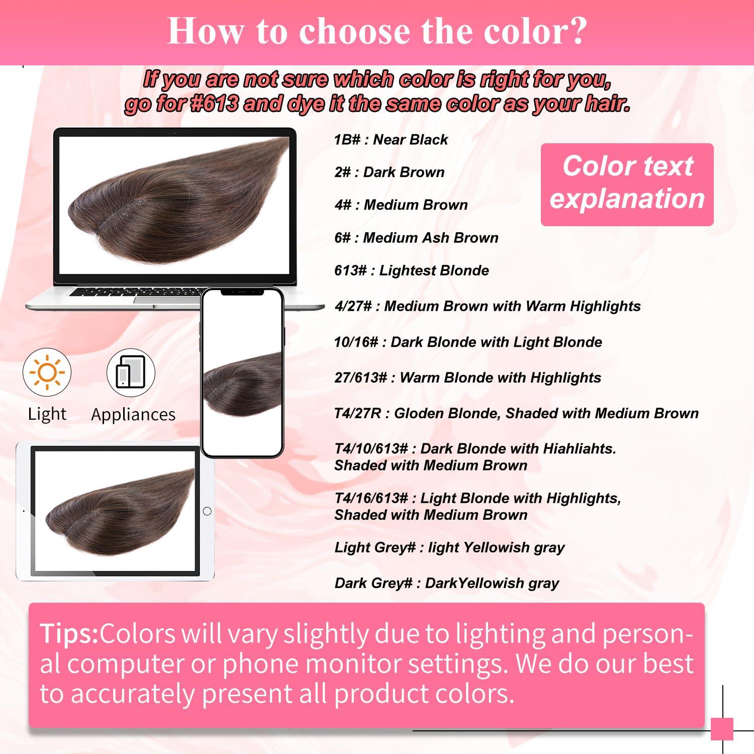 Uaismewow Uaismewow Hair Toppers for Women Gray Hair Toppers for Women 100% Remy Human Hair Grey Hair Toppers for Women with Thinning Hair Clip in Hair Toppers Short Hair Pieces for Women Real Hair Toppers Grey