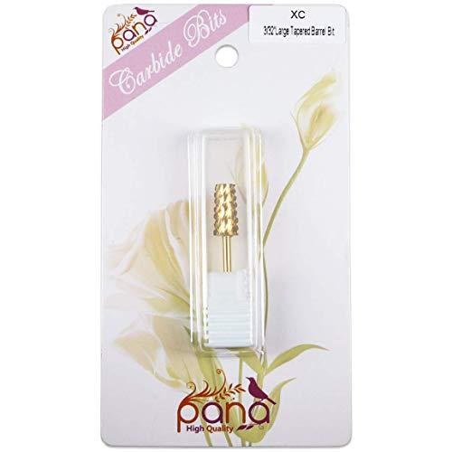 PANA Premium Pana 3/32" Tapered Barrel Carbide Nail Bit -For Electric Dremel Drill Machine, Nail Art Design, Manicure, Pedicure, Nail File, Cuticle Clean etc. (Extra Coarse Grit- Gold)