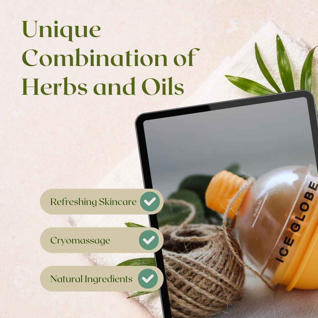 Facial Ice Globe Mango Frozen Face Roller | Ice Ball for Face - Soothing Facial Ice Roller for Women and Men, Skin Refreshing Face Icer, Ideal for Puffiness Relief