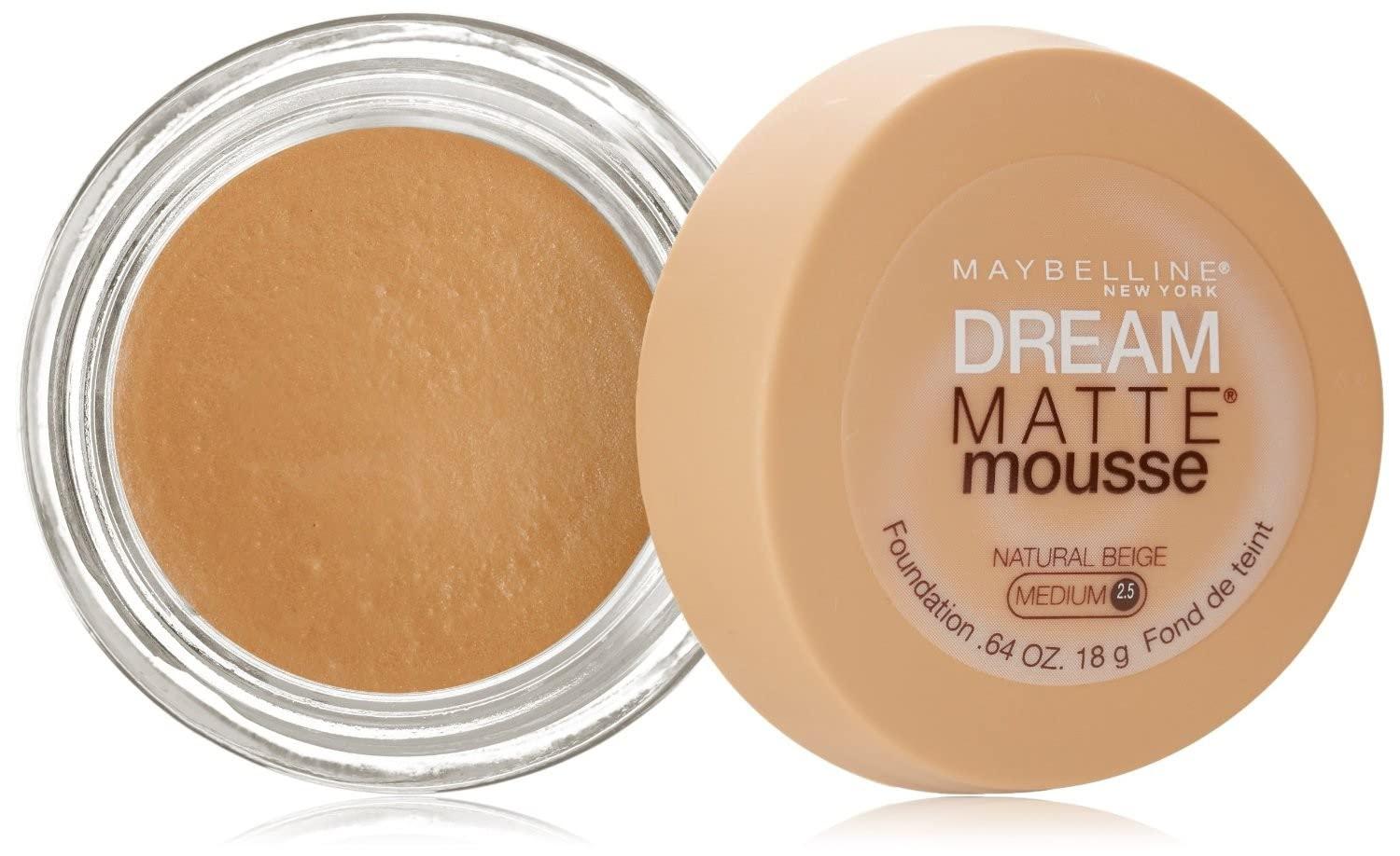 MAYBELLINE Maybelline New York Dream Matte Mousse Foundation, Natural Beige, 0.64 oz.