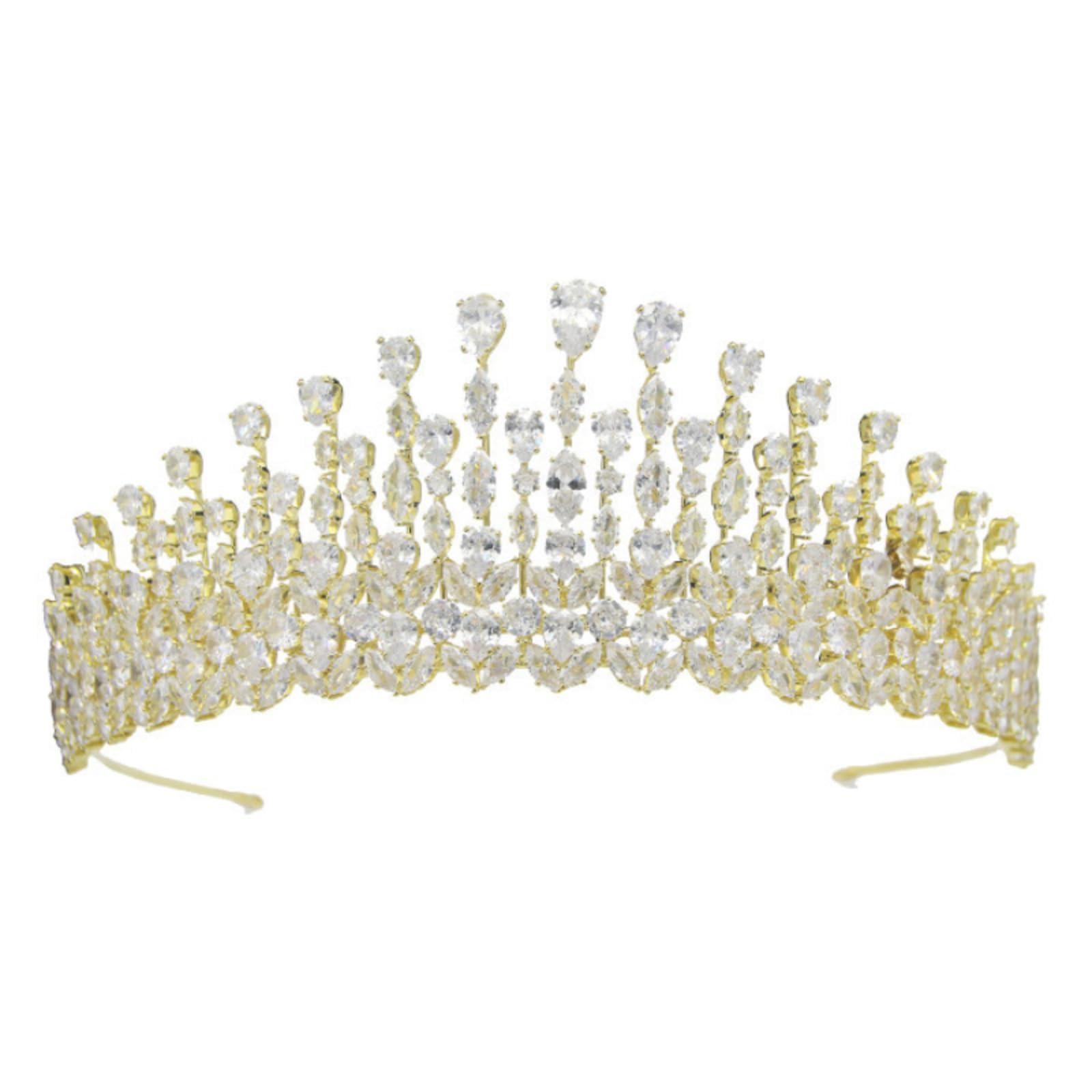 CarXs CarXs Bridal Hair Accessories Pageant Crown Wedding Tiara Zircon Crown