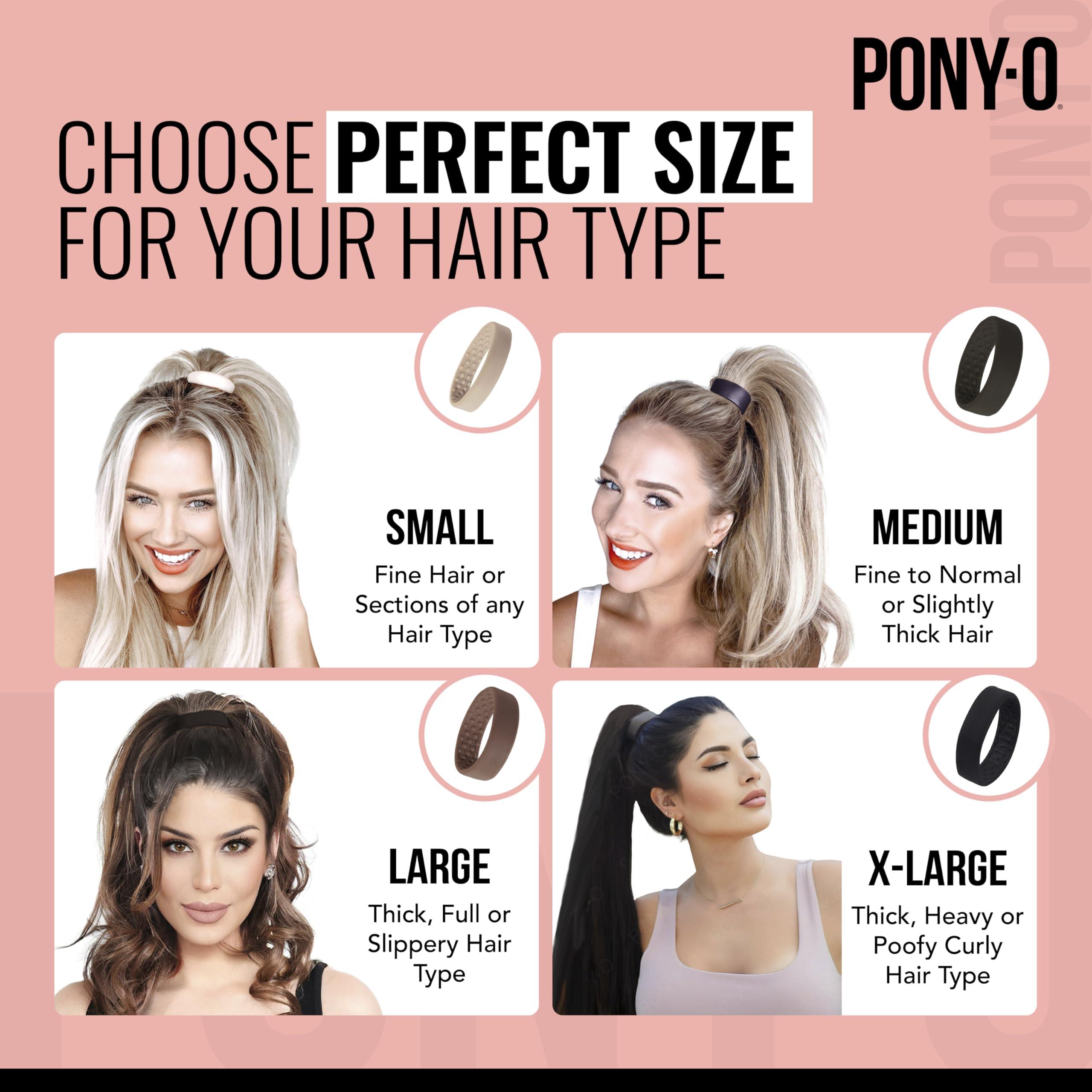 PONY-O PONY-O for Fine, Medium or Slightly Thick Hair - The Original No Damage Volumizing Ponytail Hair Ties - Patented Bendable Design - Stylish Hair Accessories for Women - 2 Pack Black & Leopard - Medium