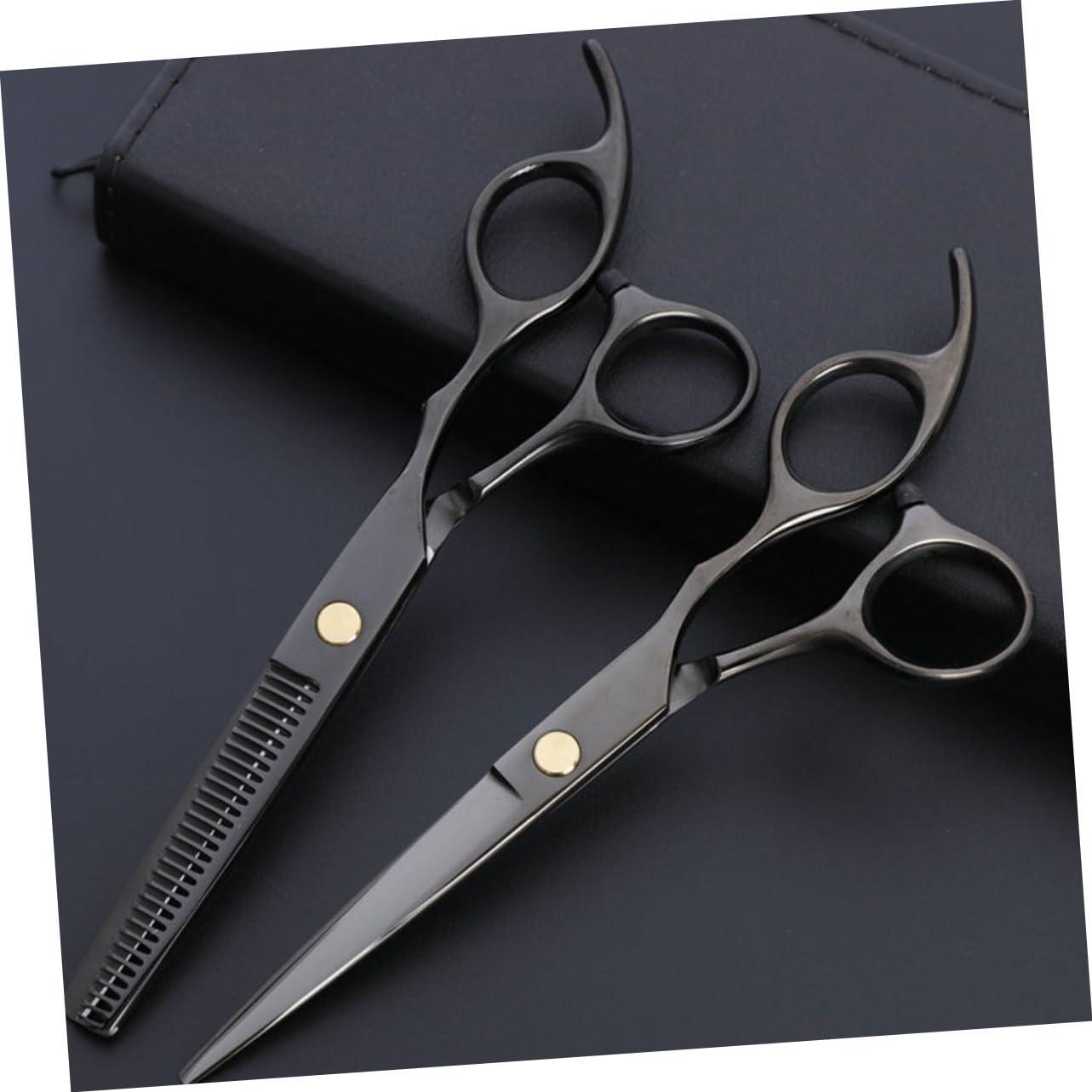 DOITOOL DOITOOL 2pcs Hairdressing Scissors Hair Salon Cutter Haircut Scissor Hair Styling Tools Barbers Shears Black
