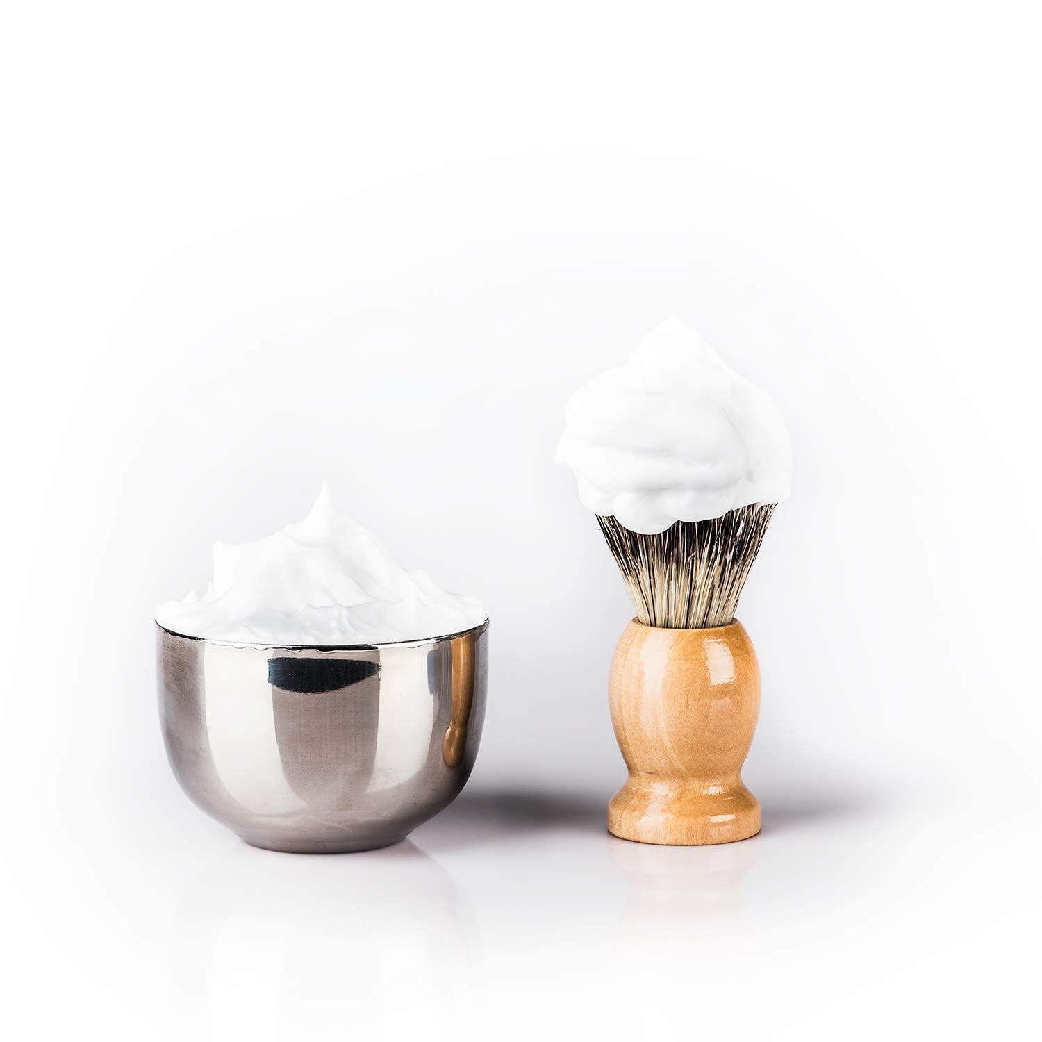 Grandslam Barber Straight Razor Kit Durable Barber Straight Edge Razor Kit with 10 Double Edge Straight Razor Blades,Shaving Bowl and Stand,Shaving Brush with Wood Handle,Shaving Kit for Men