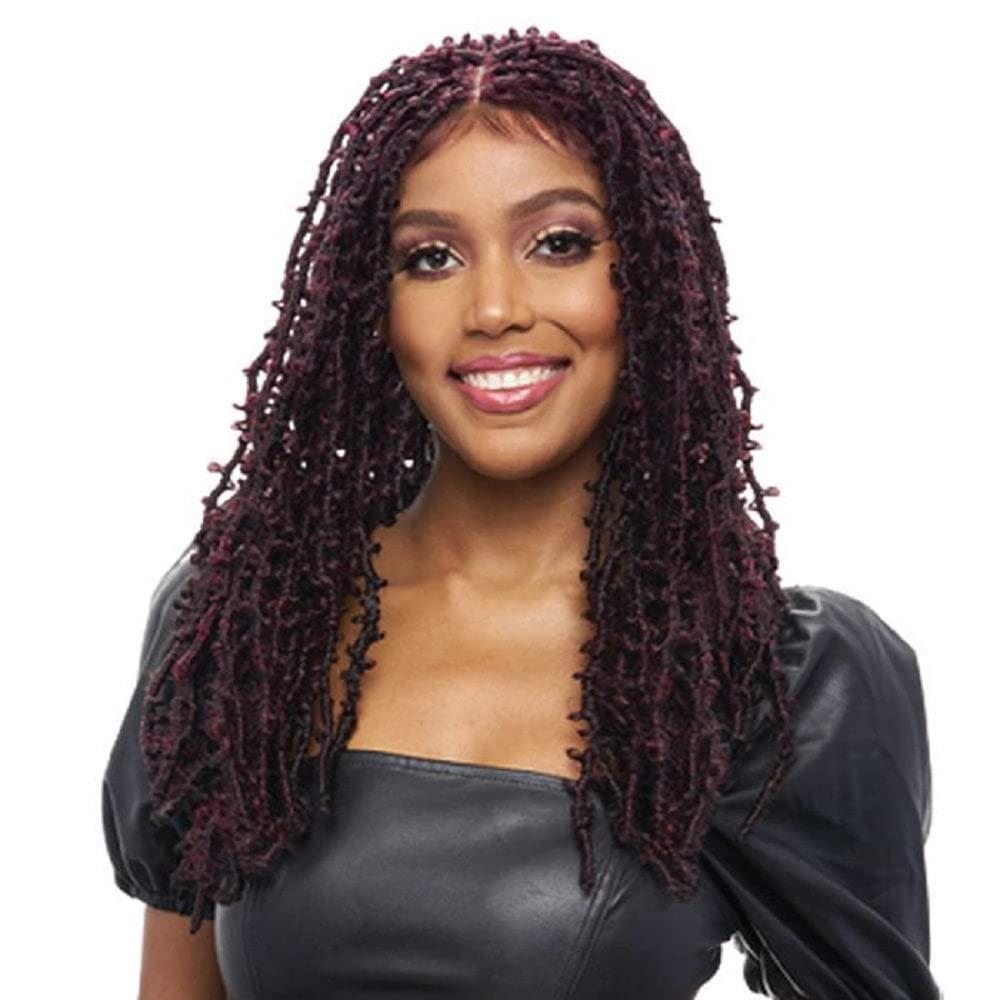 VANESSA VANESSA Tops Lace Front Butter Fly Loc Hand Braided Stylish and Signature Synthetic Hair Wig - TB BFLY BRAID (1B)