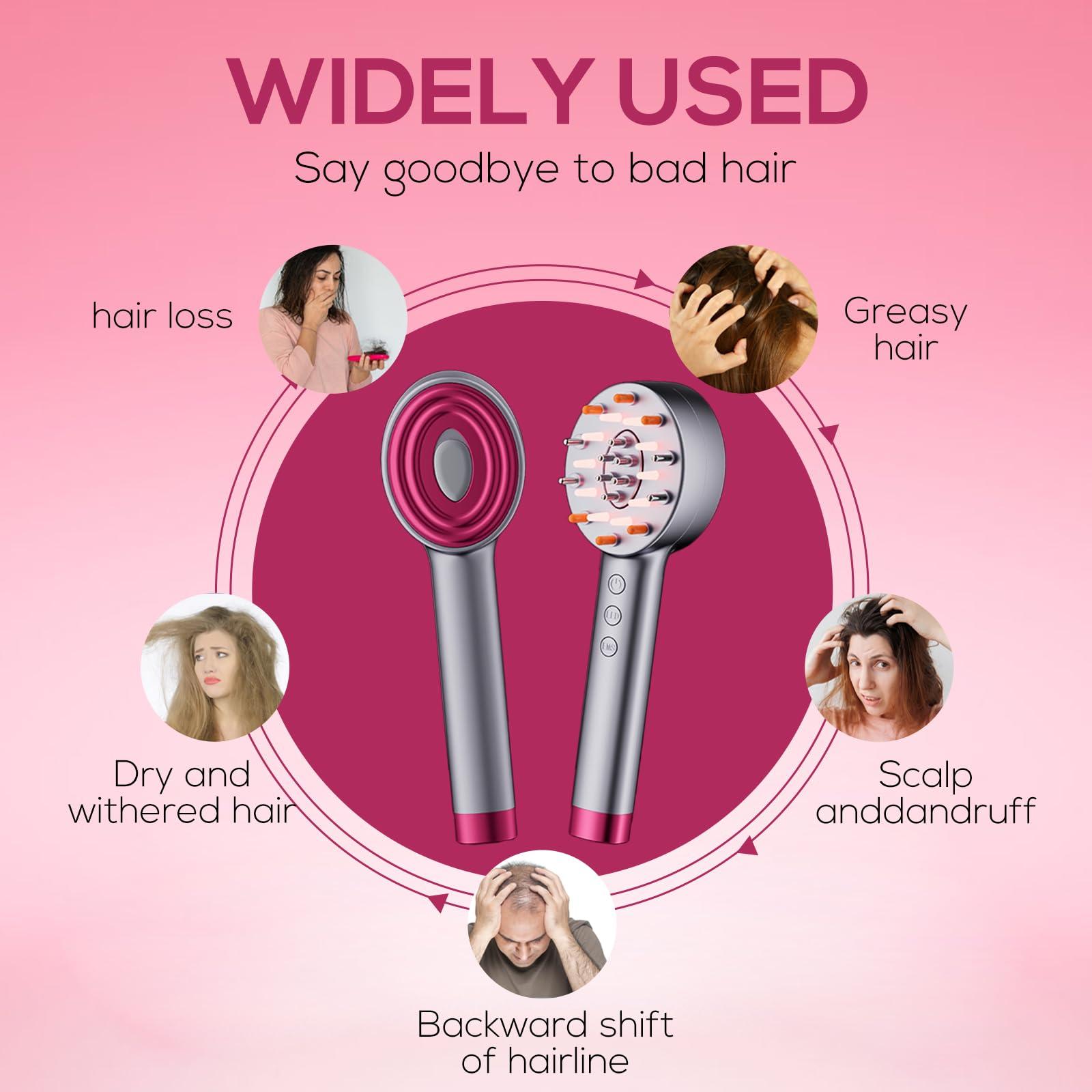 Kadielona Laser Hair Growth Comb, Laser Comb Laser Hair Growth Device Electric Scalp Massager for Hair Growth,Stimulates Hair Growth Comb Brush Thinning Hair Treatment Laser Therapy Comb