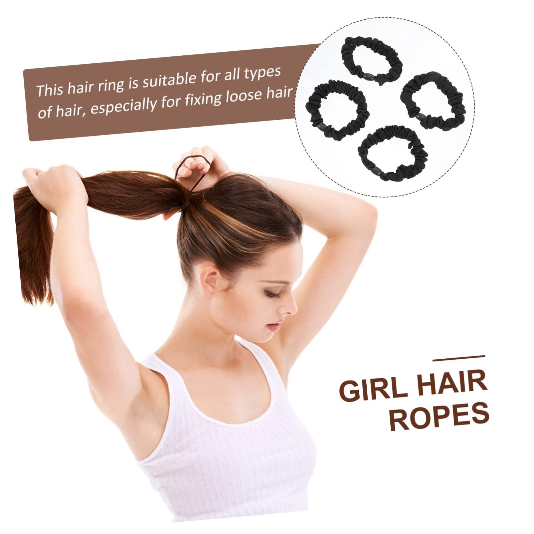 NOLITOY NOLITOY 15pcs Hair Ring Bulk Hair Spiral Hair Ties Hair Tie Holder No Crease Hair Ties Thick Hair Ties Soft Hair Ties Stretchy Hair Ties Hair Ties Ponytail Ties Black Fabric