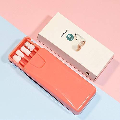 Uramoto Upgraded Reusable Cotton Swabs 4 Pcs, Uramoto Silicone Ear Swabs Rough Friction Cotton Swabs for Ears Cleaning, Love Shape Swabs for Cosmetic Makeup Beauty-Pink