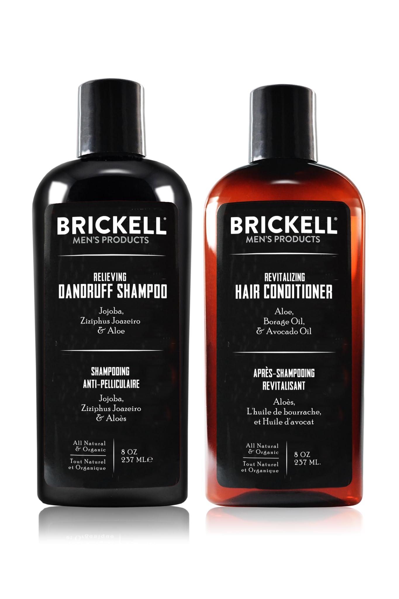 Brickell Men's Products Brickell Mens Daily Relieving Hair Care Routine, Dandruff Shampoo and Conditioner Set For Men, All Natural and Organic, Scented