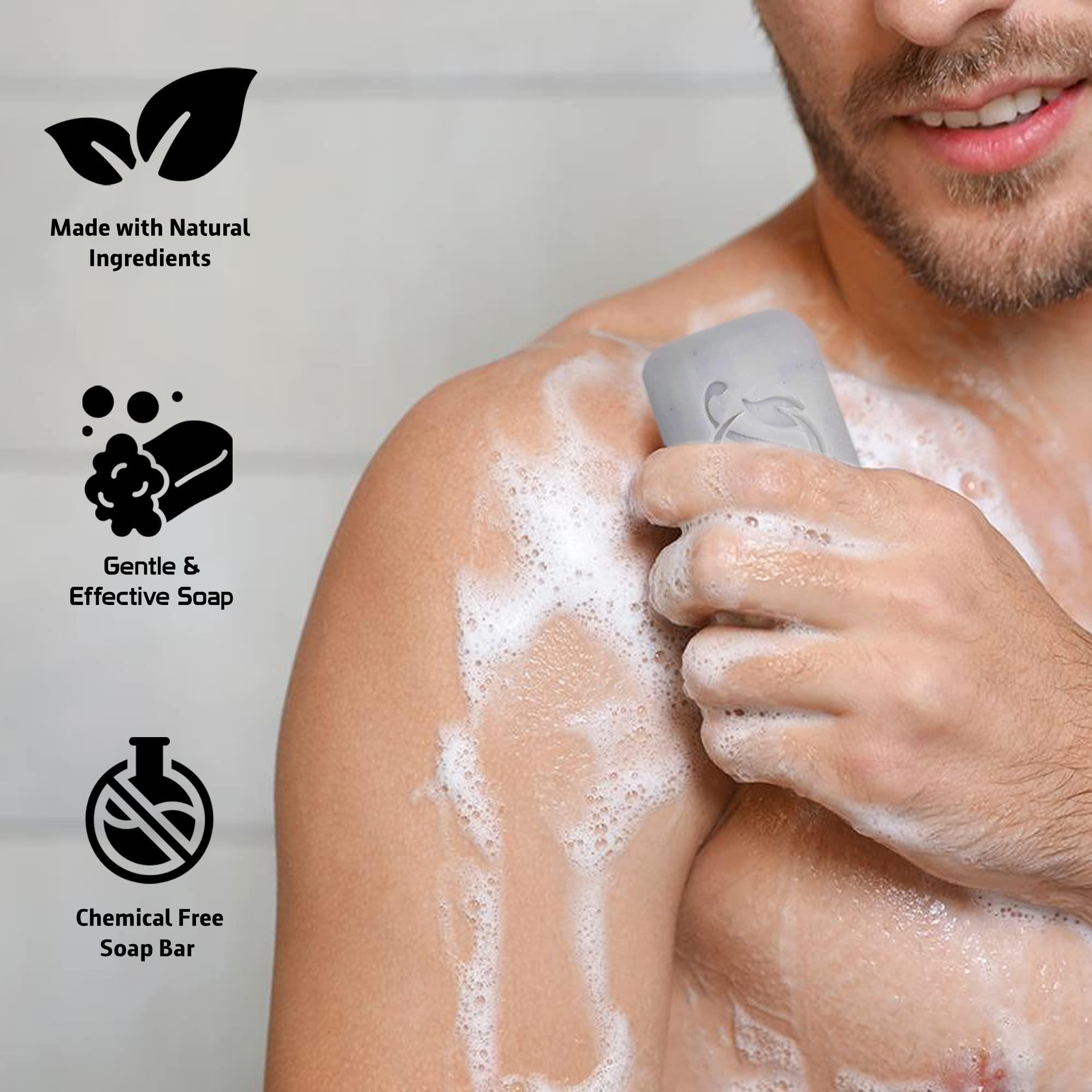 HERBOGANIC HERBOGANIC Black seed Charcoal and Neem Turmeric oil Herbal Soap Trio Pack | Pack of 3 of 5oz soap Bar | Natural Bar Soap for Face and Body | Hydrating and Nourishing | Suitable for Men and Women