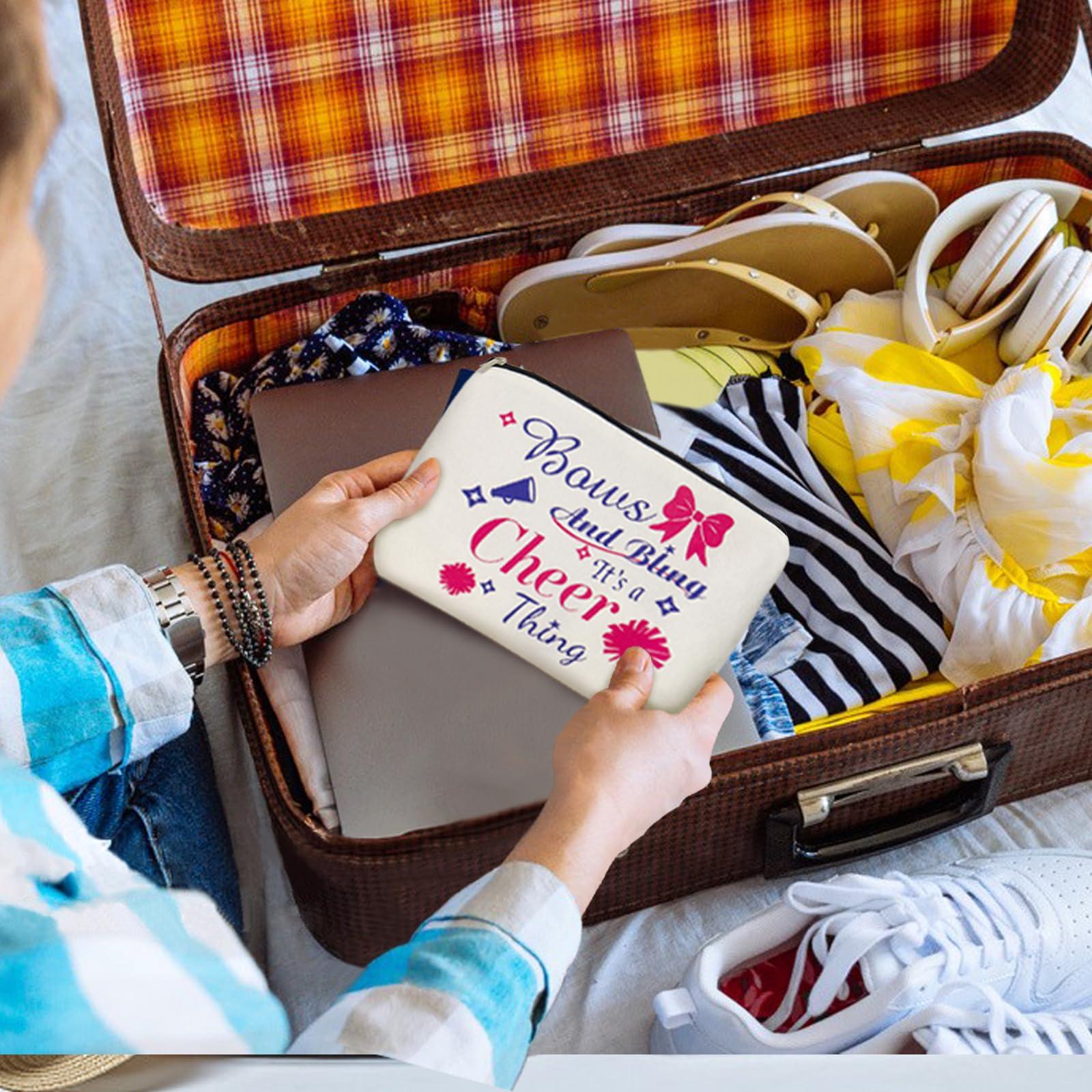 BEDSIFV BEDSIFV Cheerleader Gifts, 24pcs Cheerleading Gifts for Girls 4 Cheer Makeup Bags 16 Hair Ties 4 Wish Bracelets Personalized Cheer Stuff for Cheerleaders Cheer Sister Cheer Mom