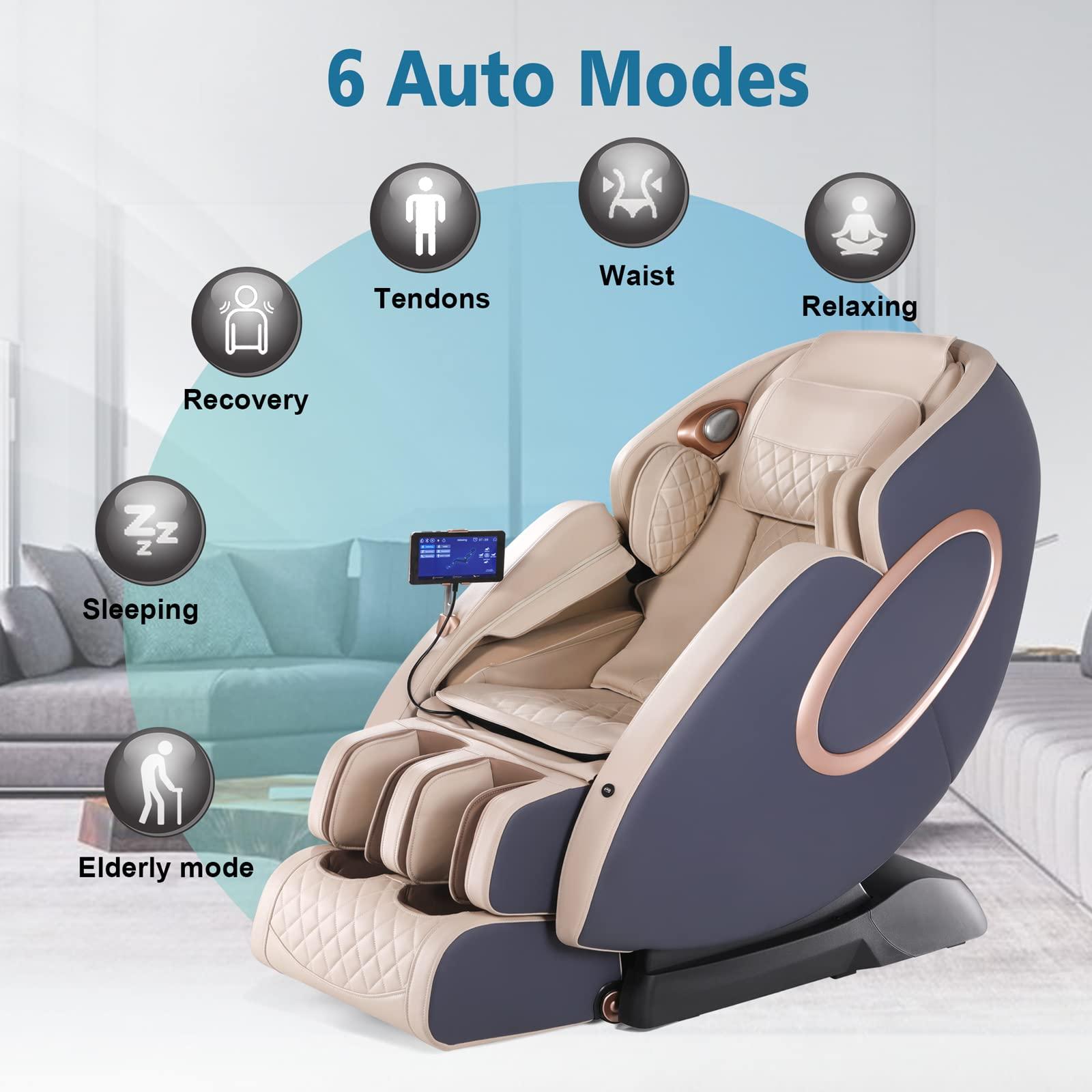 OWAYS OWAYS Massage Chair,APP Controlled 4D Massage Chairs,SL-Track Full Body Shiatsu Massage Chair Recliner with Yoga Stretching,Anion,Zero Gravity Massager,Bluetooth,Heating,Foot Roller+Foot Massager