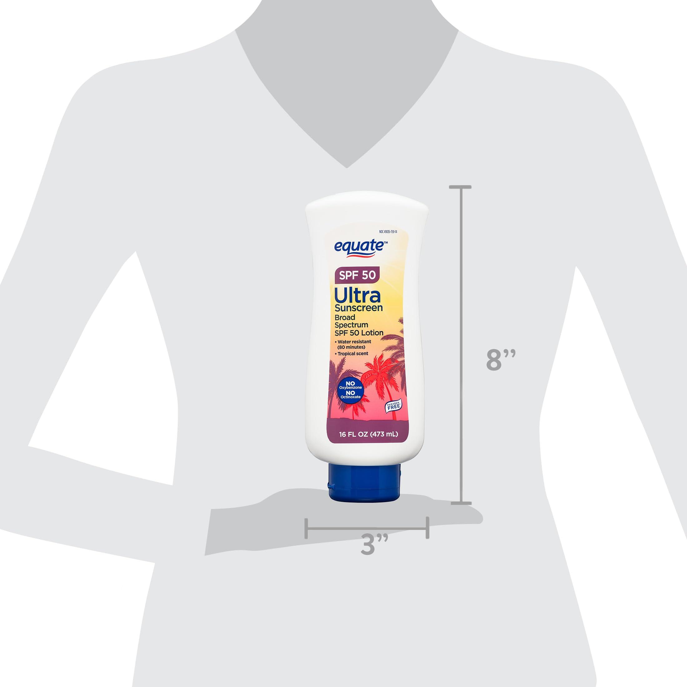 Maker Explorador Equate Ultra Broad Spectrum Sunscreen Lotion, SPF 50, 16 fl oz and card gift Maker Explorador
