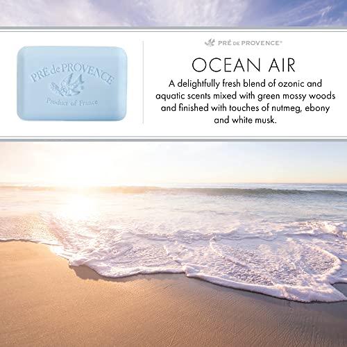 Pre de Provence Pre de Provence Artisanal Soap Bar, Enriched with Organic Shea Butter, Natural French Skincare, Quad Milled for Rich Smooth Lather, Ocean Air, 8.8 Ounce