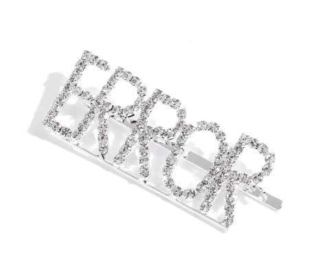 Babanga Baba 1 Pieces Barrettes Word"ERROR" Women Girls Crystal Rhinestone Words Hairpin Hair Barrette Clip Hair Accessories
