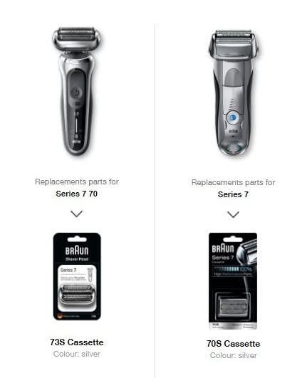 Braun Braun Series 7 New Generation Electric Shaver 73s Replacement Head, Compatible with 7020s, 7025s, 7085cc, 7027cs, 7071cc and 7075cc Shavers