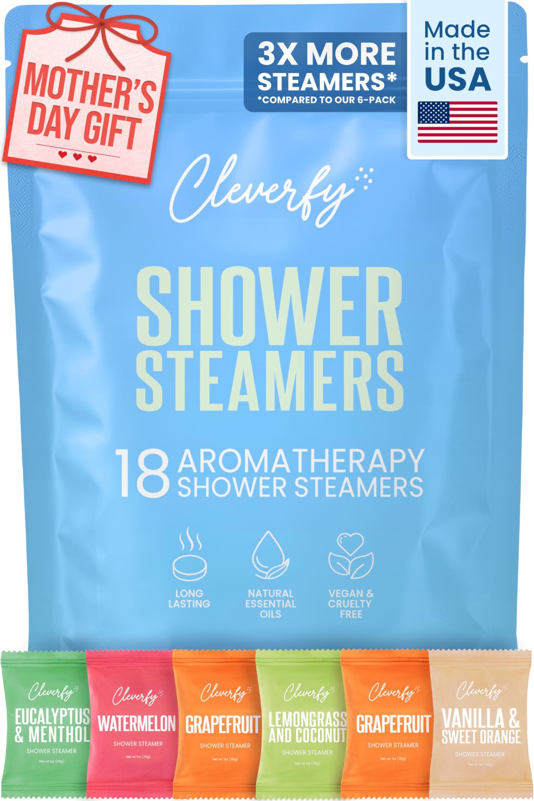 CLEVERFY Cleverfy Shower Steamers for Aromatherapy - Blue Variety Set of 18 Shower Bombs