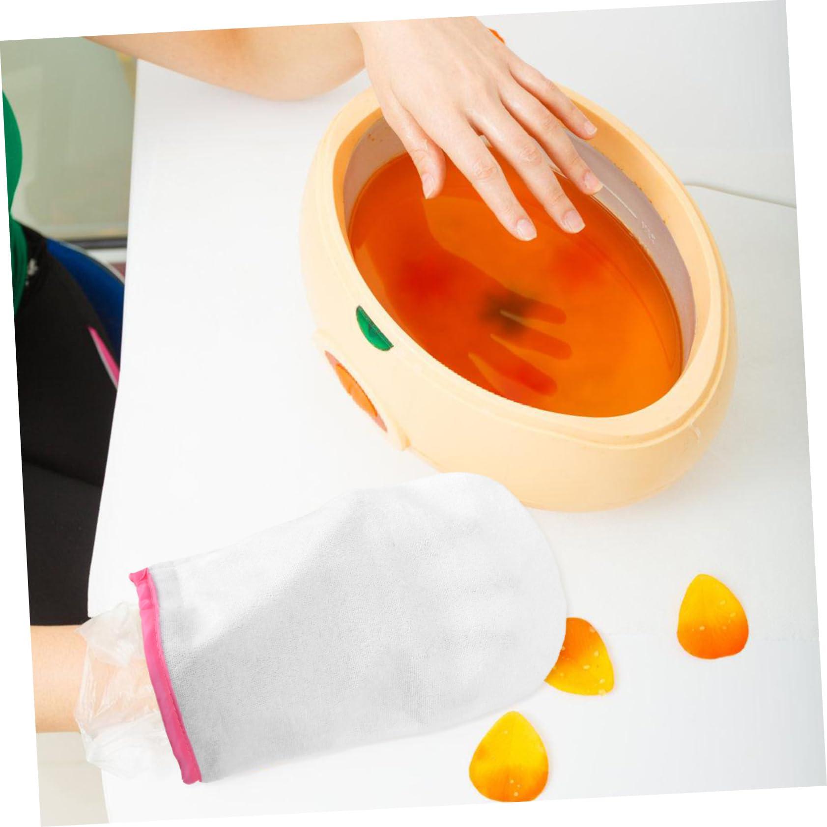 Beaupretty 1 Pair Waxing Gloves Moisturizing Gloves for Dry Hands Nail Art Gloves Heated Glives Aloe Infused Gloves Bath Gloves Hand Lotion Gloves Mitts Tote Bag Manicure Red Towel